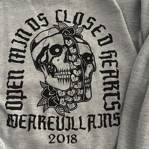 Open mind closed hearts we are villians hoodie